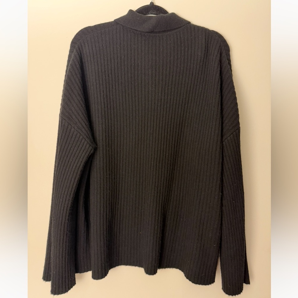 Reformation Black Ribbed Knit Top - Picture 3 of 3